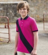 PS218: Kids' Diagonal Stripe Polo